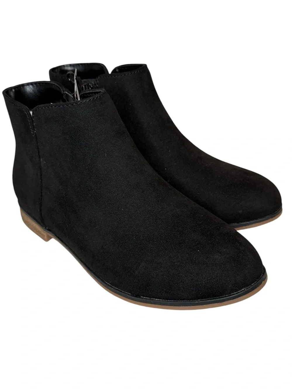 Cat & Jack kids black opal ankle boots zippers new faux suede 13 polka dot zip